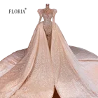 Floria арабское Дубай с длинным рукавом с высоким воротом кристаллами бисером Формальные Вечерние платья 2021 женское роскошное свадебное платье