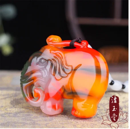 Ожерелье с подвеской в виде слона из нефрита натурального цвета ювелирные