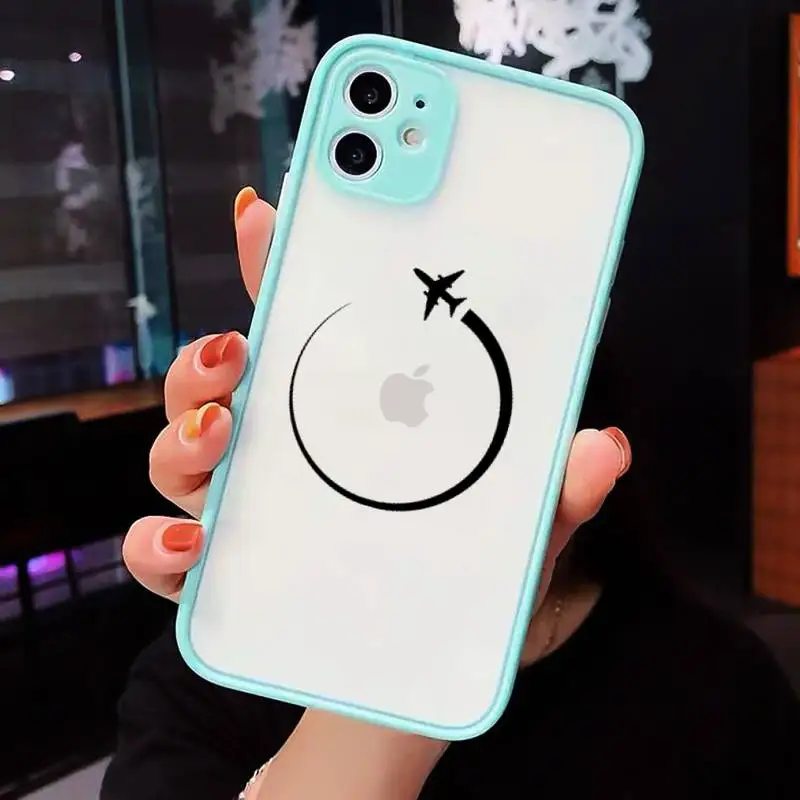 

World Map Travel-1 Phone Cases Matte transparent For blue iPhone 12 Mini 11 Pro XR XS Max 7 8 Plus X Back Cover