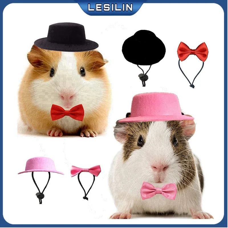 

Маленькие шапки с животными, кролик, Гвинея, свинка, хомяк, Тоторо, галстук-бабочка, Лучшая шляпа для домашних животных, праздничные аксессуа...