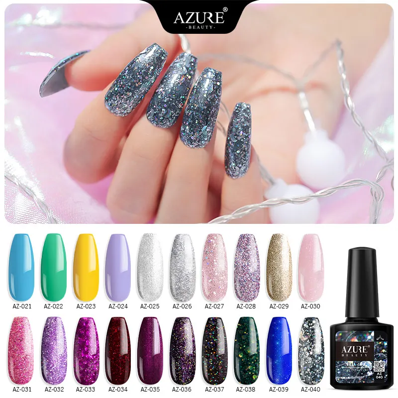 Azure Beauty новейший Гель-лак для ногтей 10 мл отмачиваемый Блестящий светодиодный
