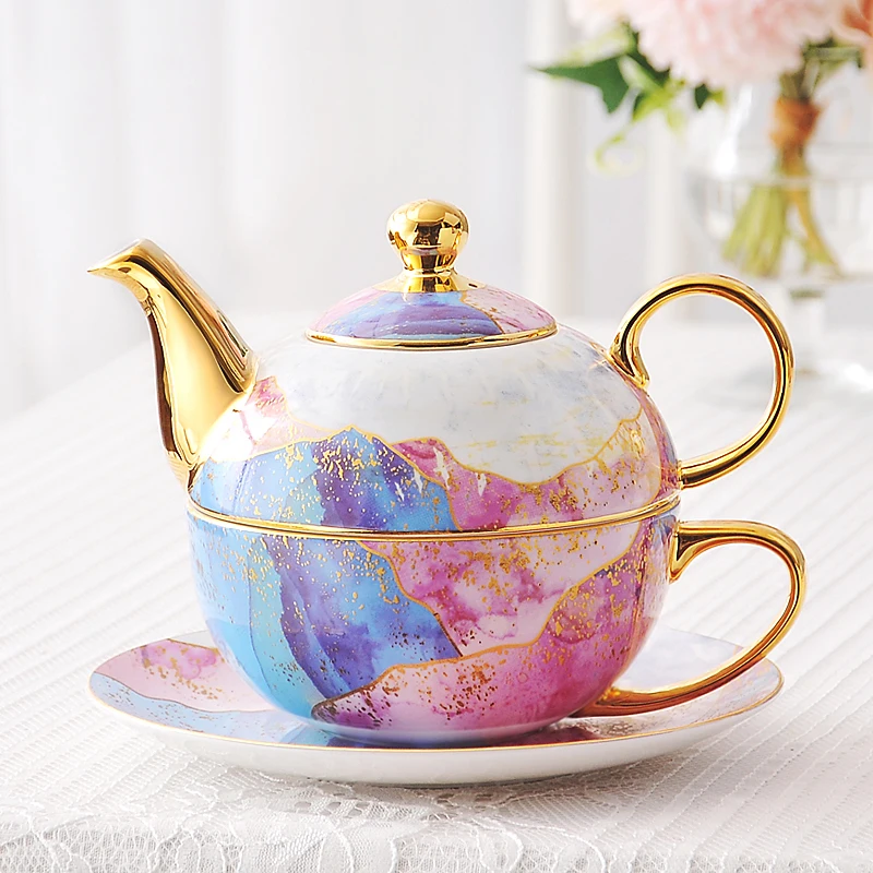 

500ml Teapot Ceramic Afternoon Tea Set Sundries Pot 400ml Coffee Cup Casual Drink Bone China European Style Tea Cup And Saucer