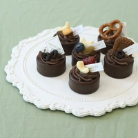 sweetgo artificial chocolate tart fake dessert clay model for cake store showcase strawberry flans cupcake