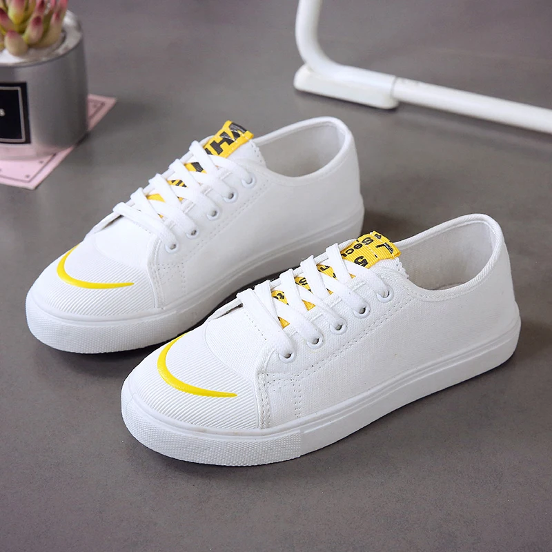 Новые весенние женские парусиновые туфли повседневные Модные дышащие на плоской