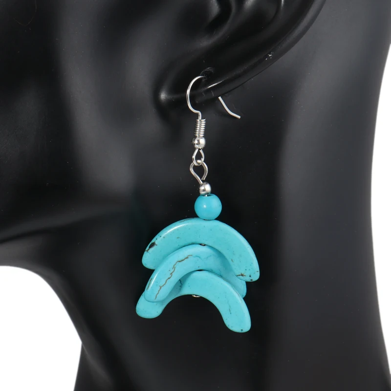 Этнический стиль большой длинный шар геометрические узоры натуральный камень