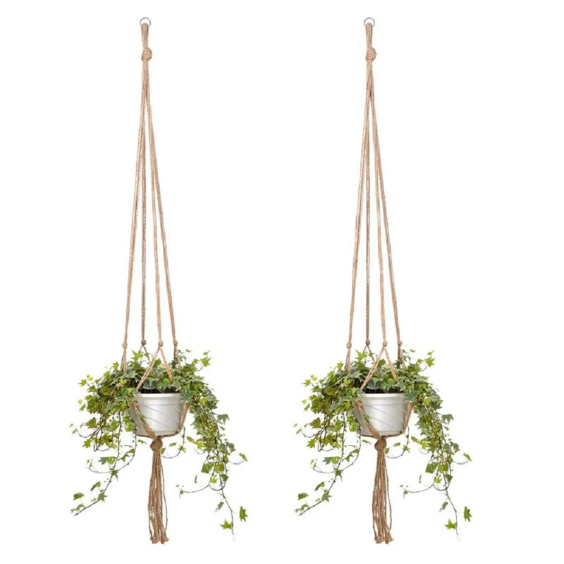 

Zollor 2PCS Plant Hanger Baskets Flower Pots Holder Balcony Hanging Decor Knotted Lifting Rope Home Garden Supplies 122CM
