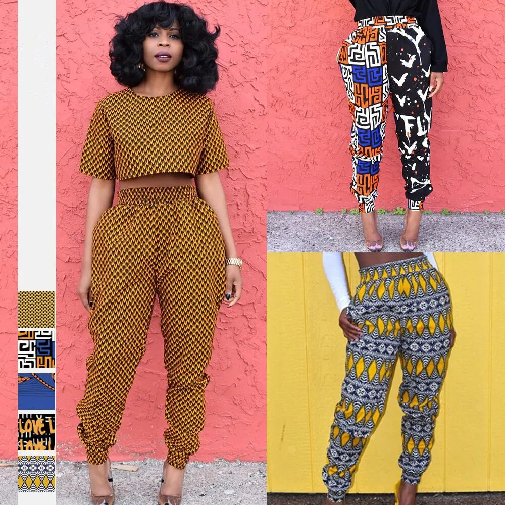 2019 осень в африканском стиле с детским принтом и эластичная резинка Высокая