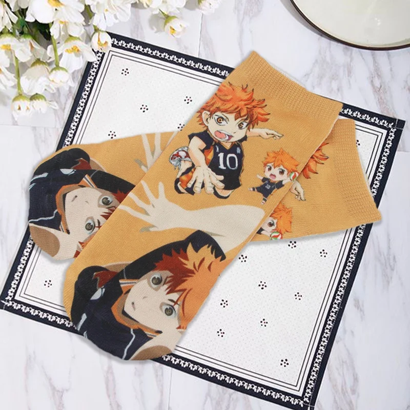 

Anime Haikyuu Socks Unisex Personality Japanese Anime Four Seasons Applicable Shallow Mouth Cotton Socks
