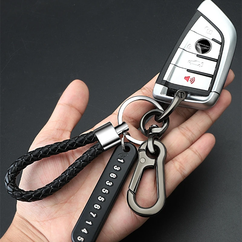 anti lost key chains stainless steel car keychain holder phone number card keyring for party gift fashion jewelry accessories free global shipping