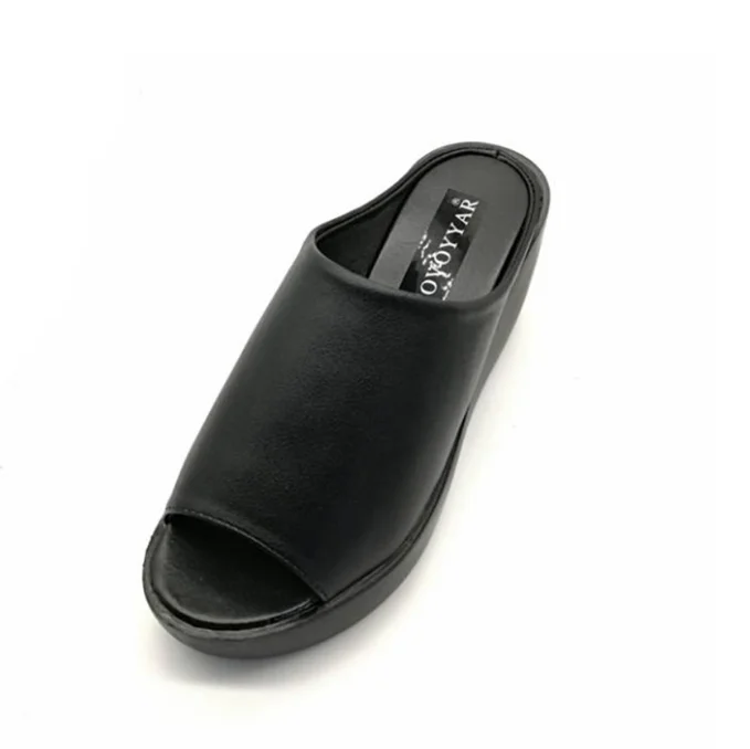 

2021 Summer Women's Wedge Slippers Concise Platform Ladies Sandals Slides Slip On Women Black/White Shoes