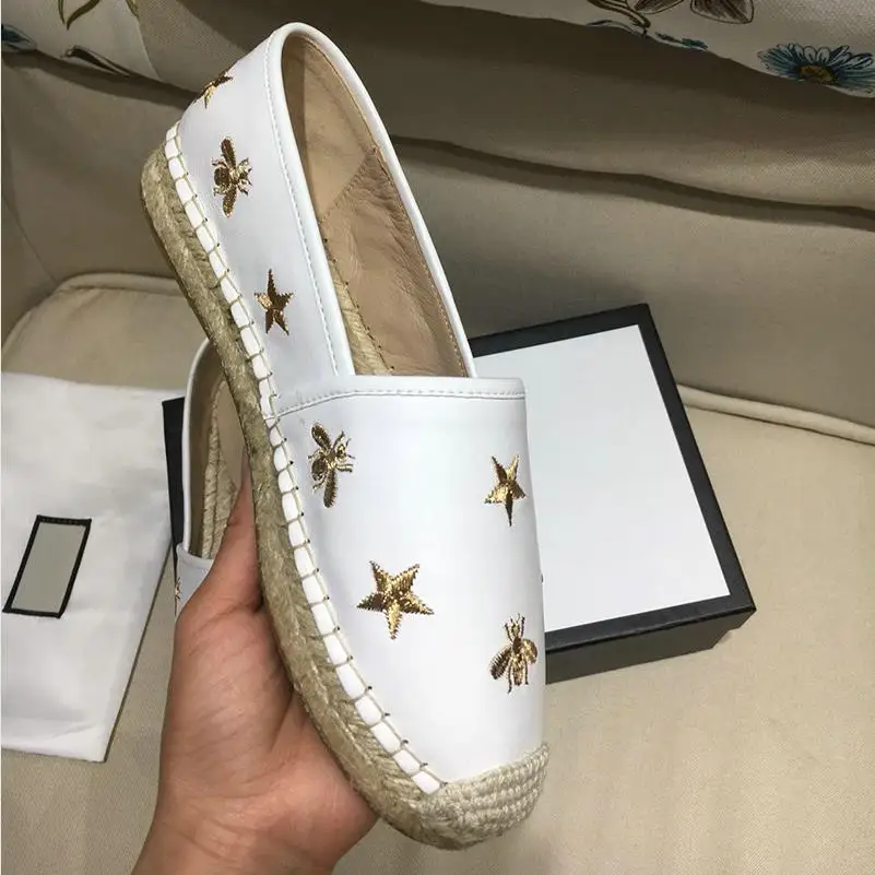

Ollymurs Fashion Platform Female Casual Shoes Genuine Sheepskin Bee Women Espadrilles Shoes Top Quality Woman