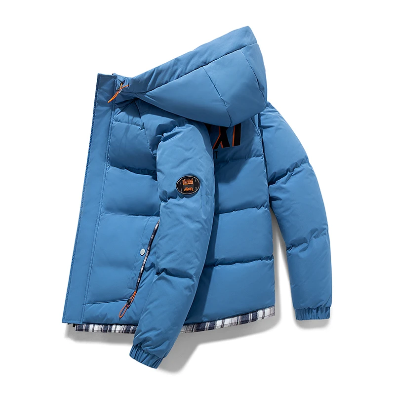 Winter Jacket Men 2021 Fashion Hooded Parka Solid Thick Jacket Men's Baseball Jacket Zipper Waterproof Coats Male Drop Ship