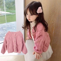 girls sweater babys coat outwear 2021 loose thicken warm winter autumn knitting cardigan christmas gift childrens clothing