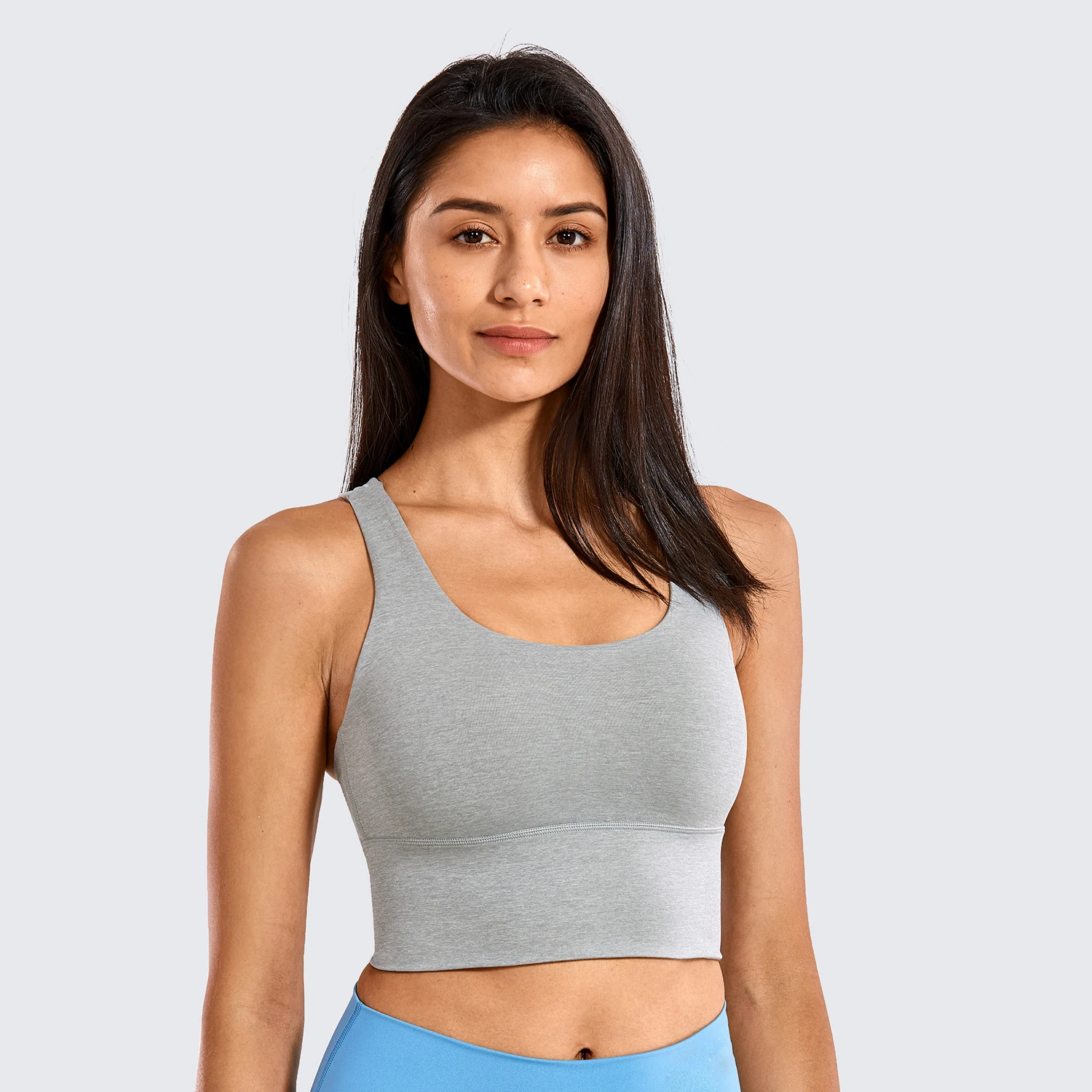 Heather Multi 3 SYROKAN женский спортивный бюстгальтер со средней поддержкой и бретельками на спине - Цвет: Heather Multi 3