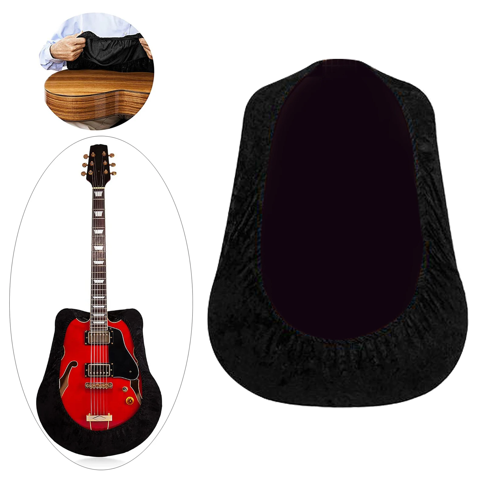 

Black Velvet Guitar Dust Cover Protector Guitar Body Protective Sleeve Universal For Most Guitars