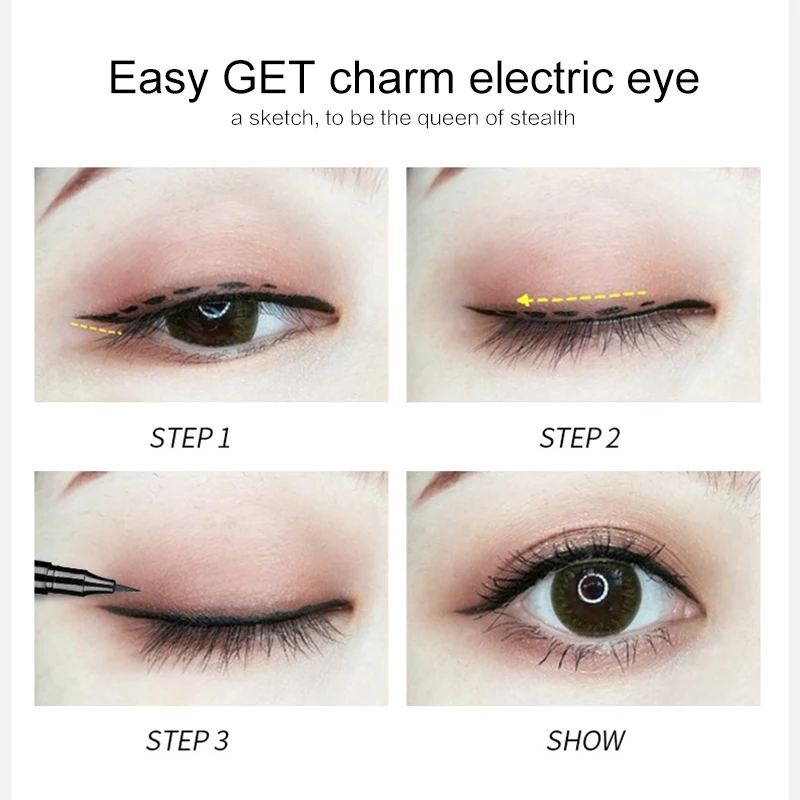 

Black Eyeliner Quick-drying Waterproof Pen Long-lasting Not Blooming Liquid Lady Eyeliner Smooth Makeup Tool Cosmetics TSLM2