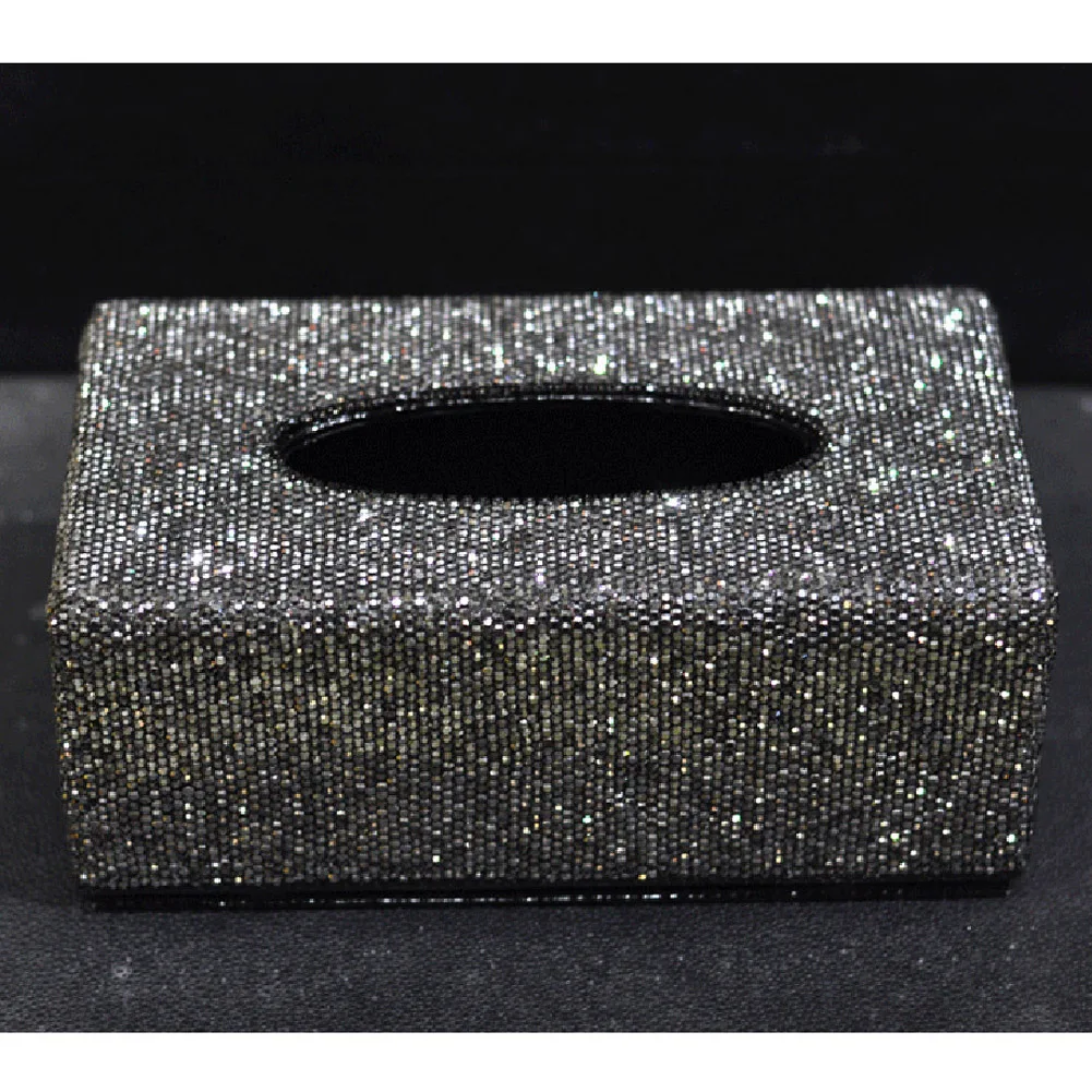 Роскошный золотой белый розовый блестящий чехол для салфеток с кристаллами