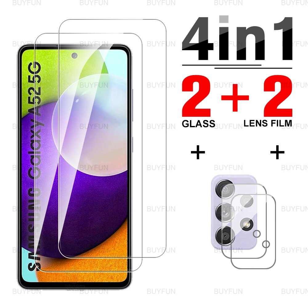 

Screen Protector For Samsung Galaxy A52 5G full cover tempered glass for samusng a52s a22 a32 a72 a42 a12 m12 camera safety film