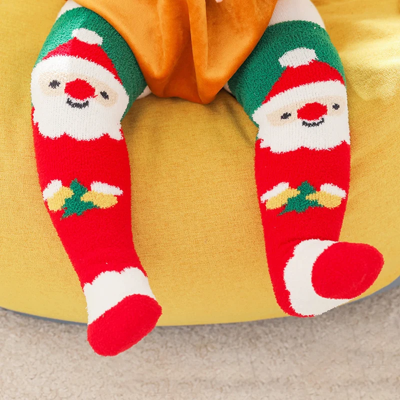 

Детские мягкие флисовые чулки для новорожденных детей кораллового цвета нескользящие носки для девочек и мальчиков плотные теплые носки д...