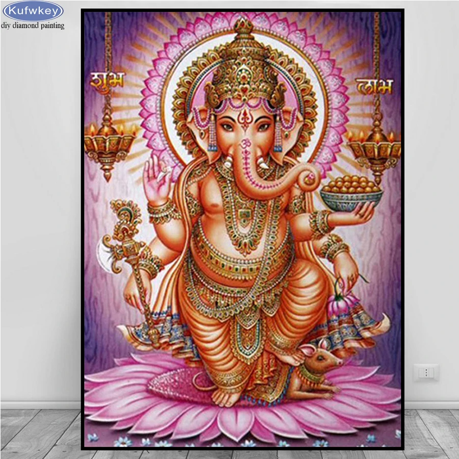 Алмазная 5D картина сделай сам голова слона Бог Будда Ганеша вышивка крестиком