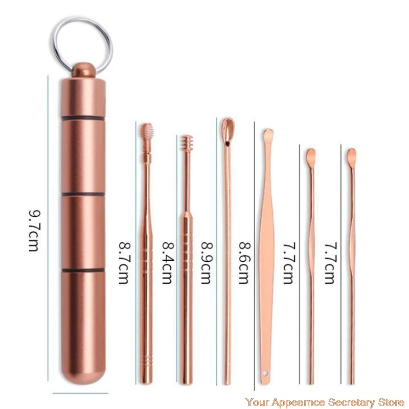 

6Pcs/Set Stainless Steel Spiral Ear Pick Spoon Tool Ear Wax Remover Cleaner Kit