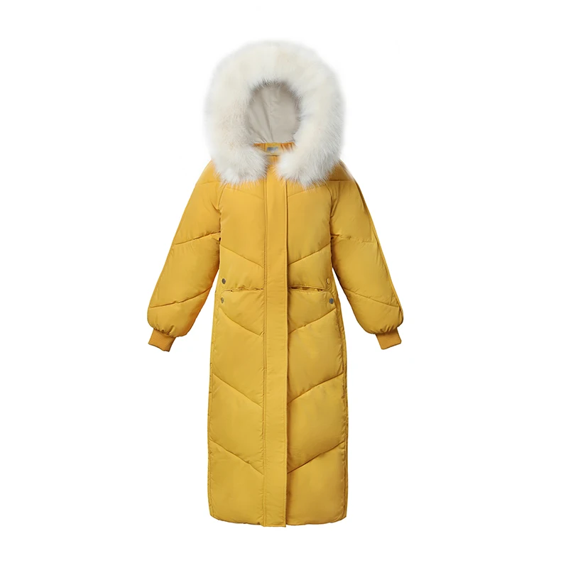 

Fur Collar Plus Size Solid Parka Women 2020 Winter X-long Cotton Padded Jacket Slim Hooded Casual Outwear Chamarras De Mujer