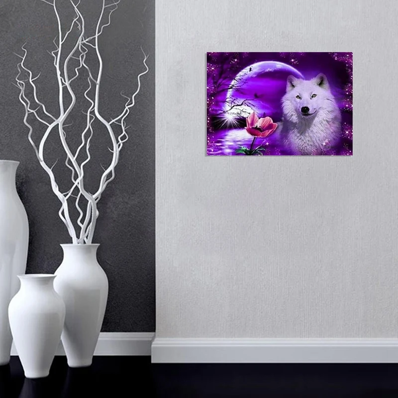 

Набор для алмазной вышивки «волк и роза»