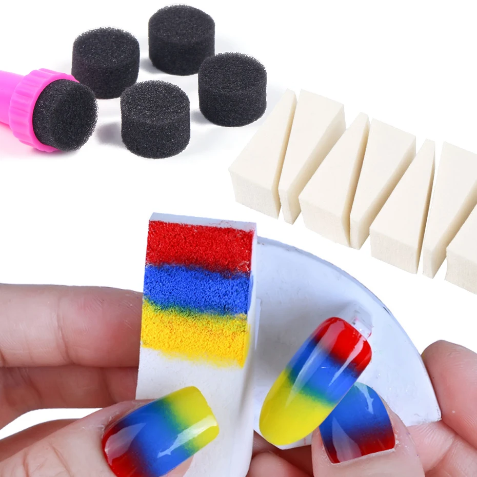 Мягкая треугольная губка для переноса изображений градиентные губки ногтей