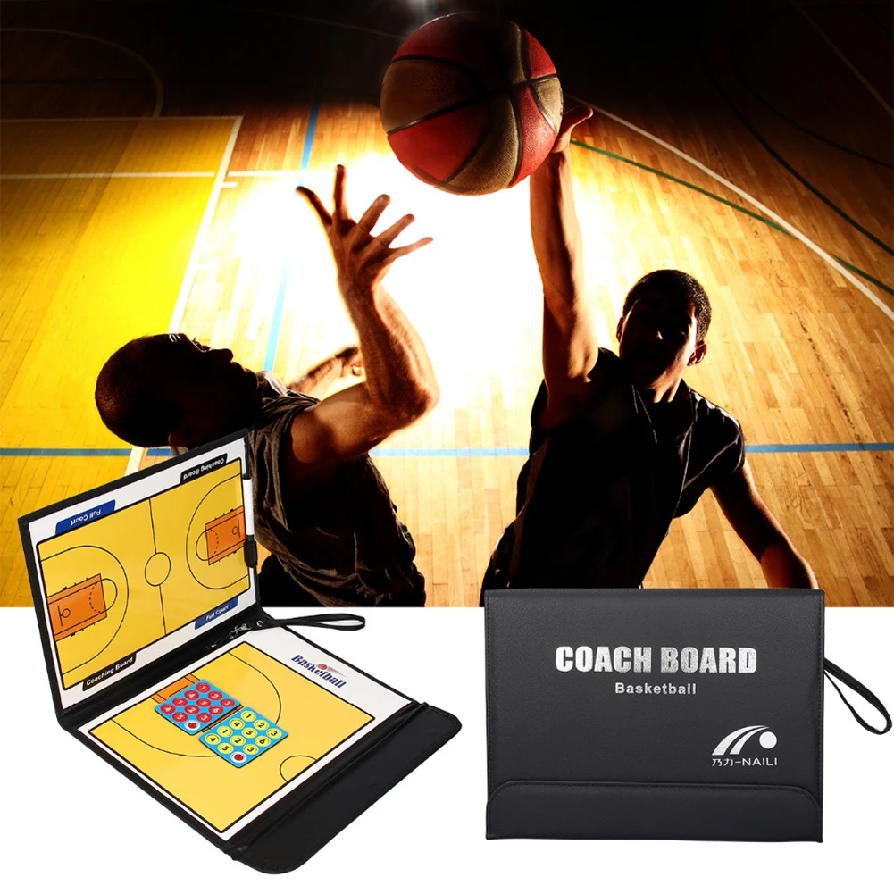 Портативная кожаная Магнитная Складная баскетбольная тактическая доска