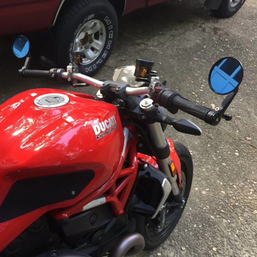 Мотоциклетное зеркало заднего вида черное 7/8 дюйма круглое CNC Cafe racer детали для