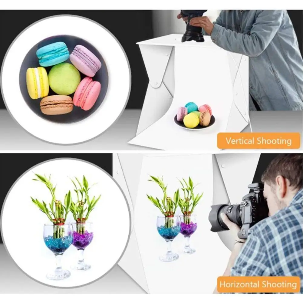 

LED Mini Soft Box Studio 20CM Foldable Small Ring Light USB Studio Light Box Photography Studio Props Portable M4V4