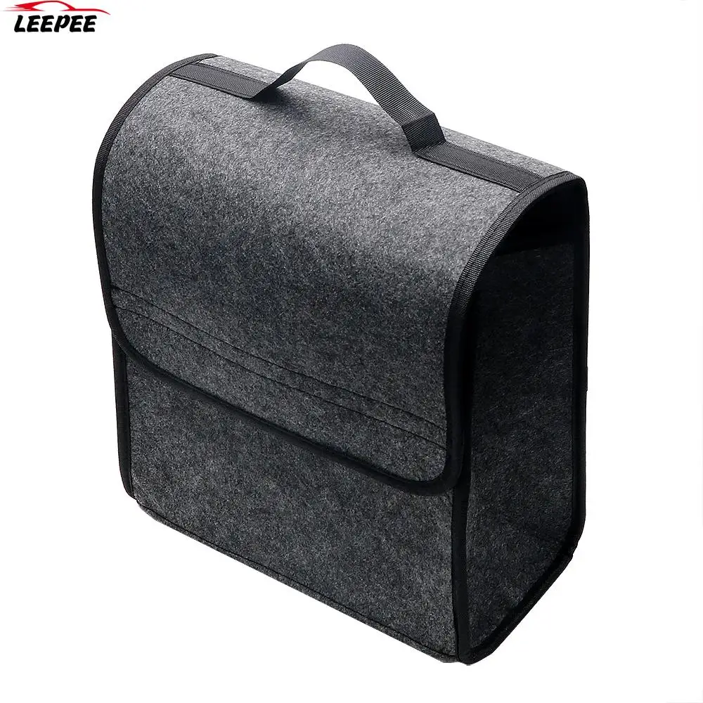 

Car Storage Bags Trunk Organizer Pouch Holder Box Car Styling Rear Seat Back Tool Soft Felt Foldable SUV Automotive Accessories