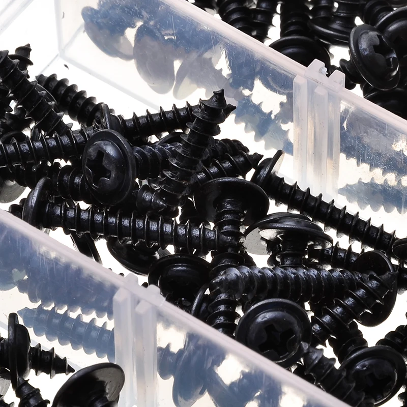 7 размеров 210 шт. самонарезающие крепежные винты черного цвета|Винты| |