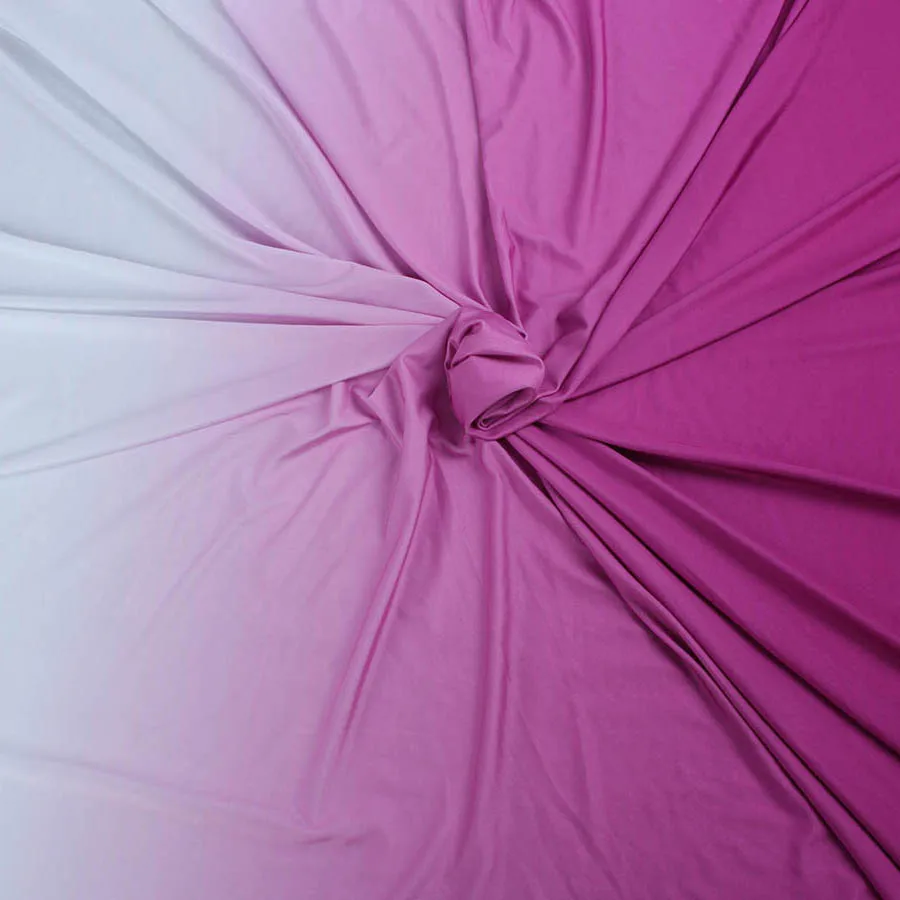 PurpleRed to White 2 тона ombre спандекс ткань градиент эластичный материал для танцевальной одежды купальник латинский одежда лайкра стрейч ткани по двору - Цвет: PurpleRed to White
