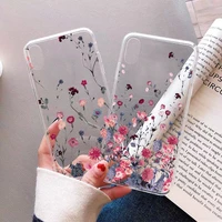 clear hand painted phone case for iphone x xs max xr flower cover transparent case for iphone 12 11 13 pro max mini 7 8 plus