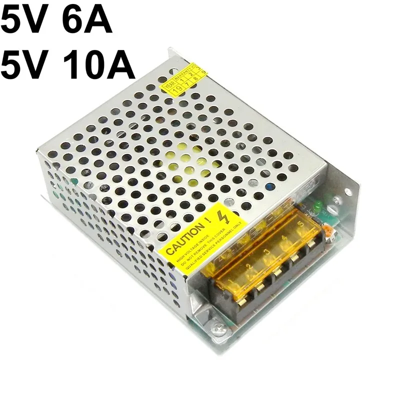 DC 5V 6A 10A Регулируемый импульсный источник питания 30W 50W SMPS вход 110V 220V ac в dc трансформатор для светодиодных лент светильник