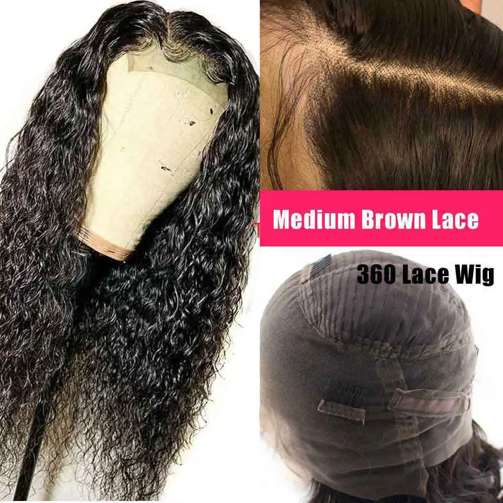 Отбеленные узлы 360 поддельные волосы на голову кружева лобовое закрытие парик