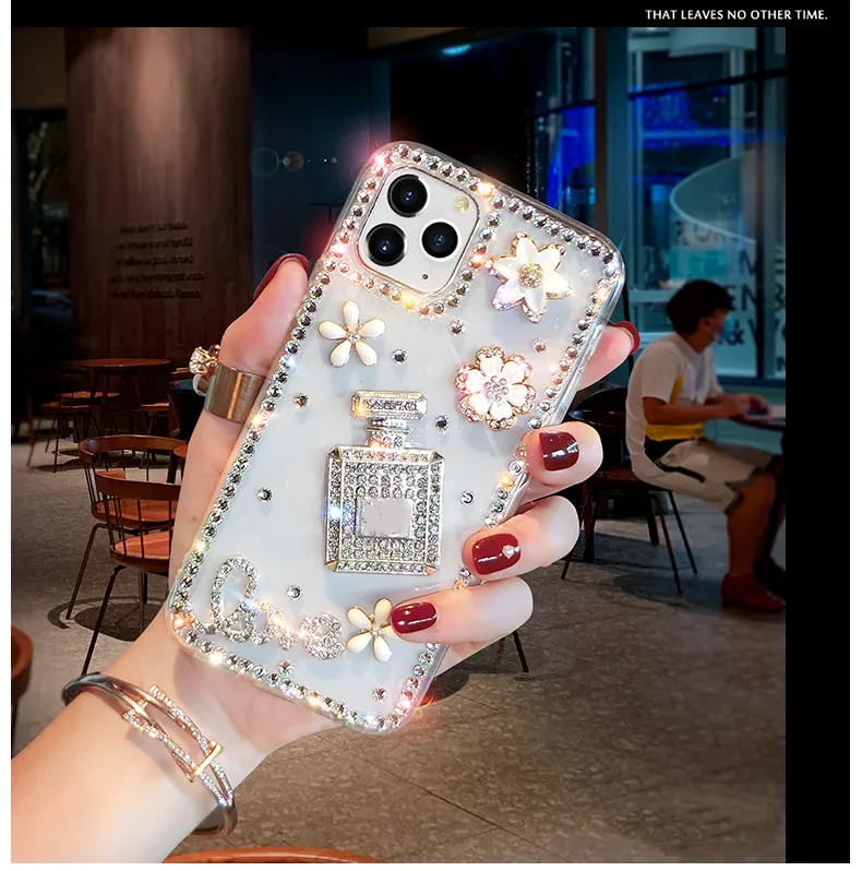 Rhinestone Diamond Bling Perfume Bottle Phone Case For Huawei P8 P9 P10 P20 P30 P40 Pro Lite Mate 10 20 30 Luxury Cover | Мобильные