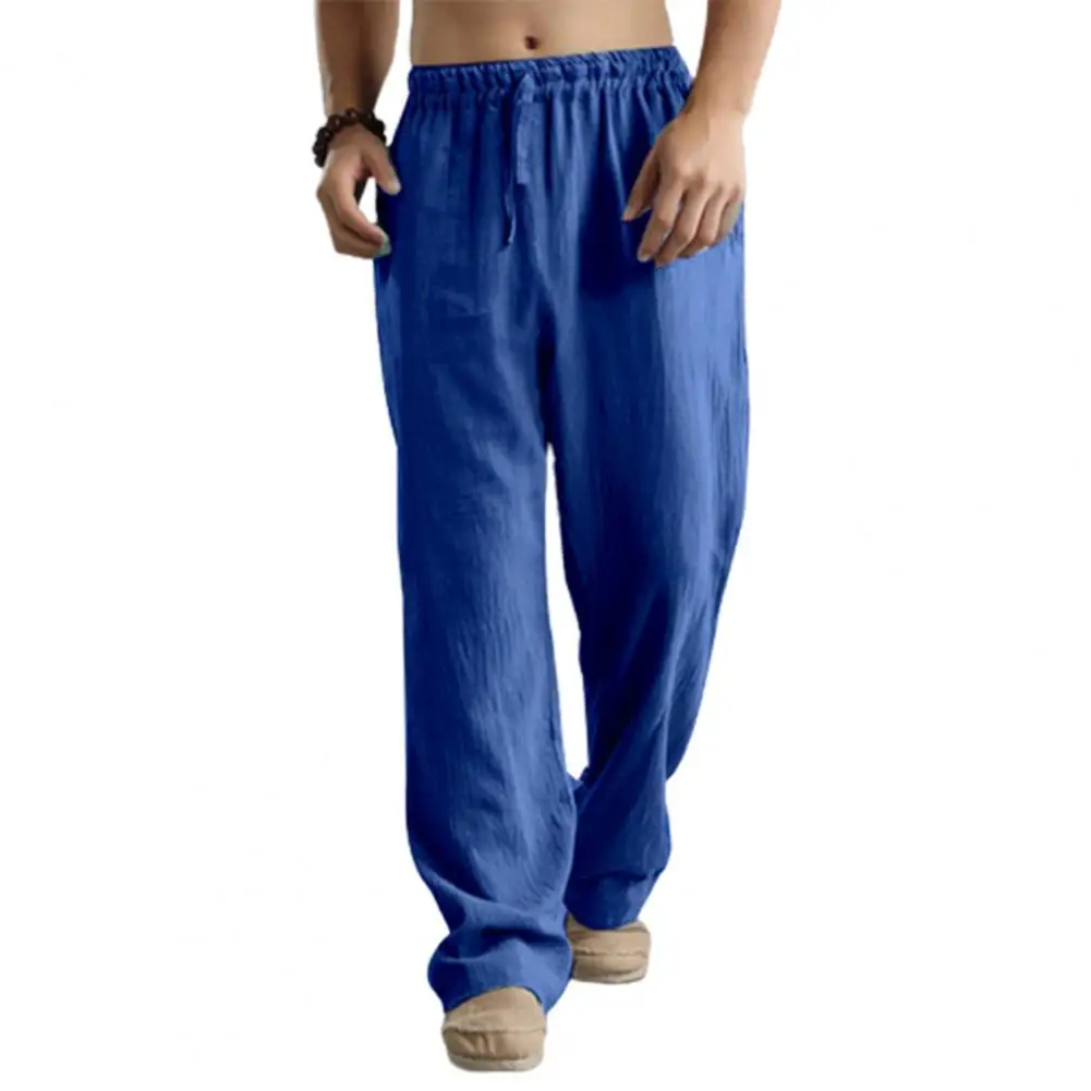 

Pants Men Solid Color Wide Leg Casual Men Drawstring Loose Trousers Slacks for Spring sweatpants men clothing streetwear 2021