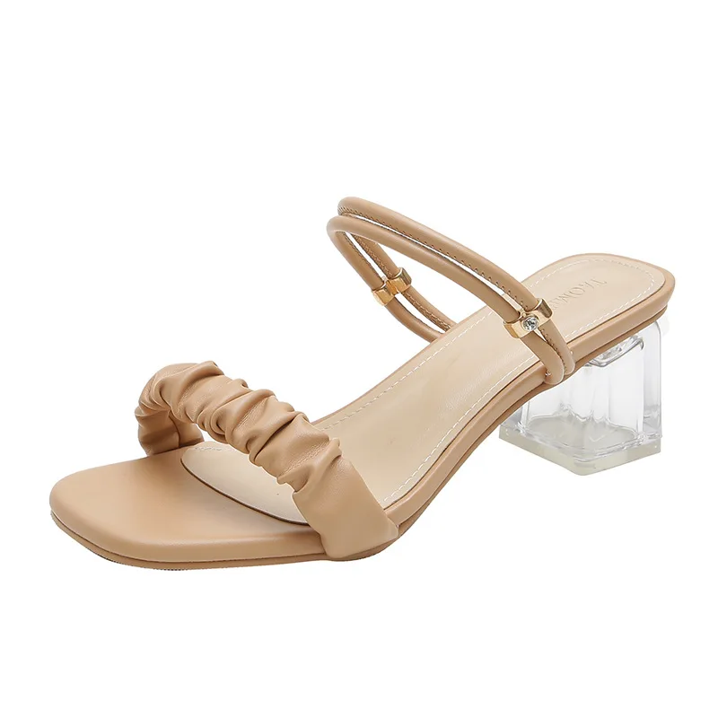 

NEW Fashion Elegant Sandals for Women High Quality Slip On Heels Female Summer Outdoor Slides Shoes