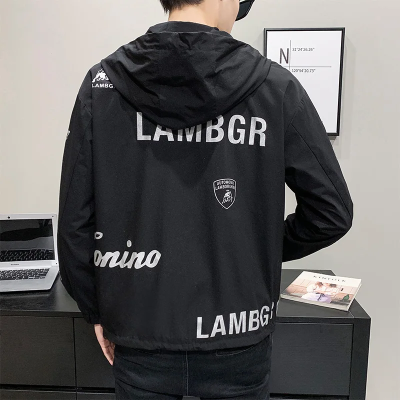 

Casual Men's Jacket Spring Autumn 2021 Fashion Zipper Jackets Men Coat Windbreaker Male Outwear printing Windproof Jacket men