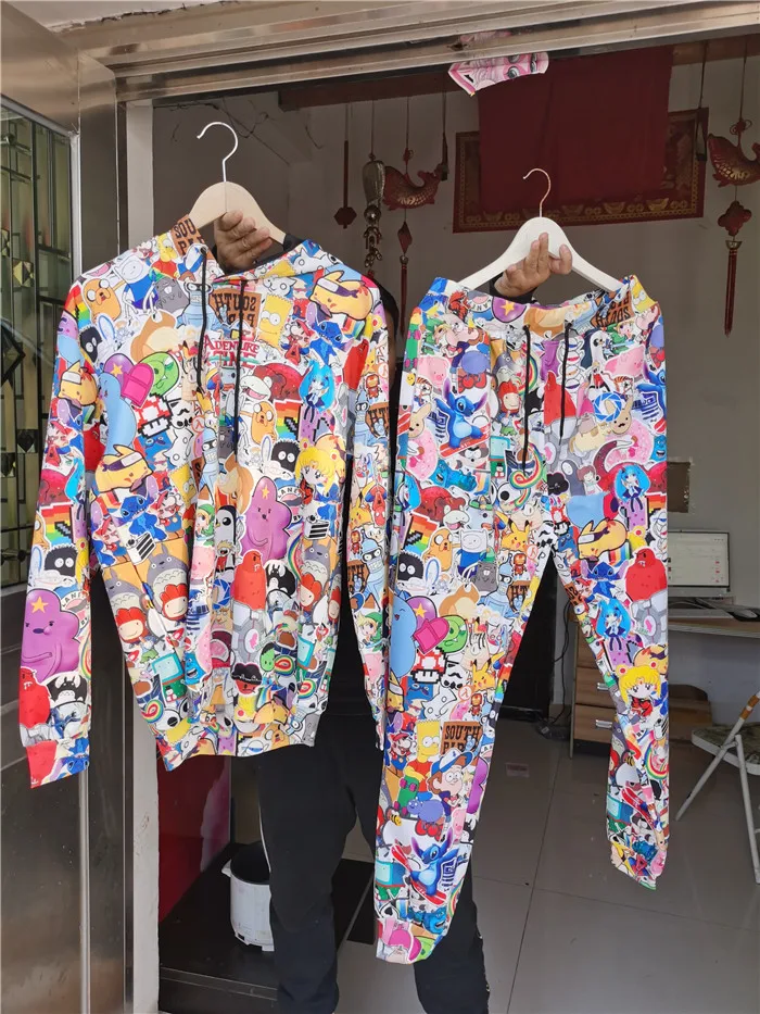 Брюки с рисунком из мультфильма; повседневные свободные спортивные брюки; женские брюки для бега в стиле хип-хоп; брюки для уличных танцев
