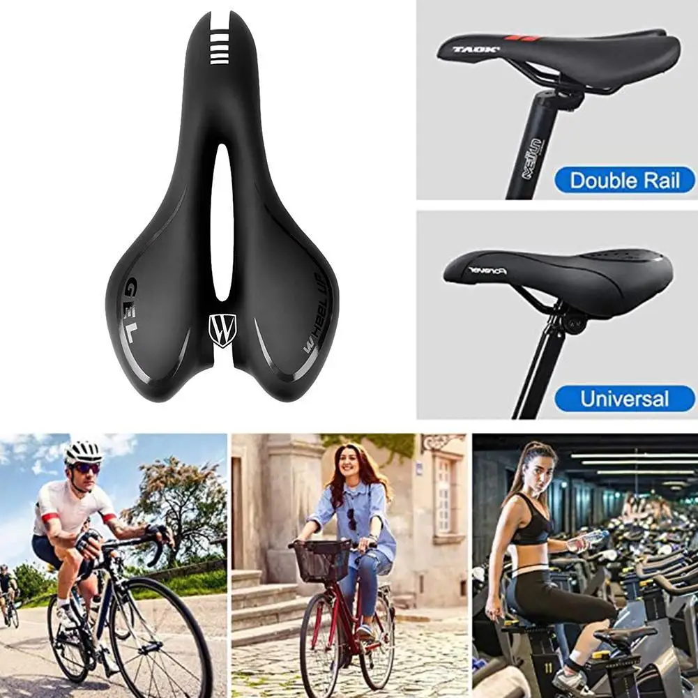 

1pcs Reflective Shock Absorbing Hollow Bicycle Saddle Bike Seat Fabric Bicycle Mtb Pvc Soft Cycling Road Mountain Accessori Q6L4