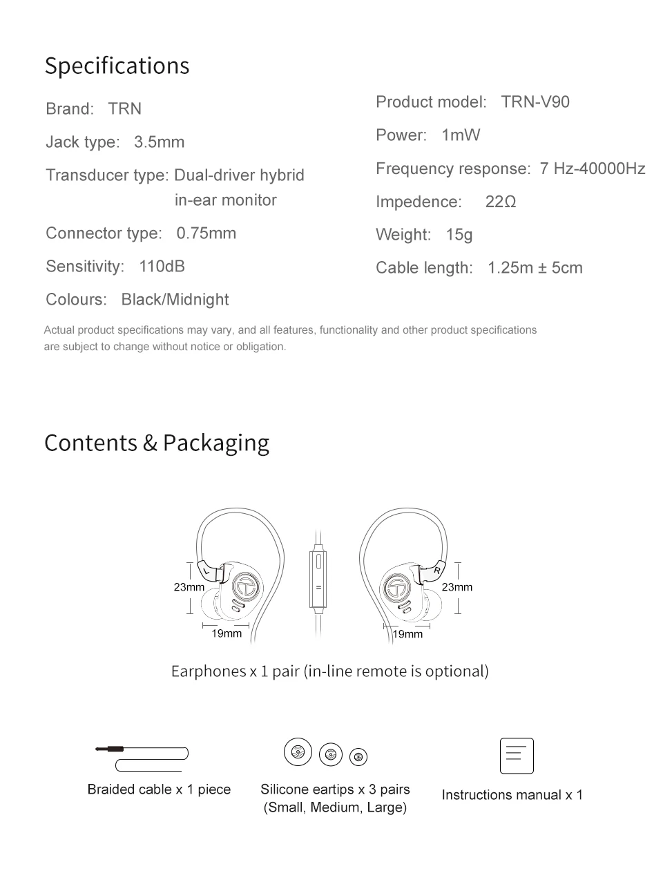 TRN V90 4BA+ 1DD Гибридный Металлический наушник в ухо IEM HIFI DJ монитор для бега спортивный наушник гарнитура наушники для V80/X6/IM2