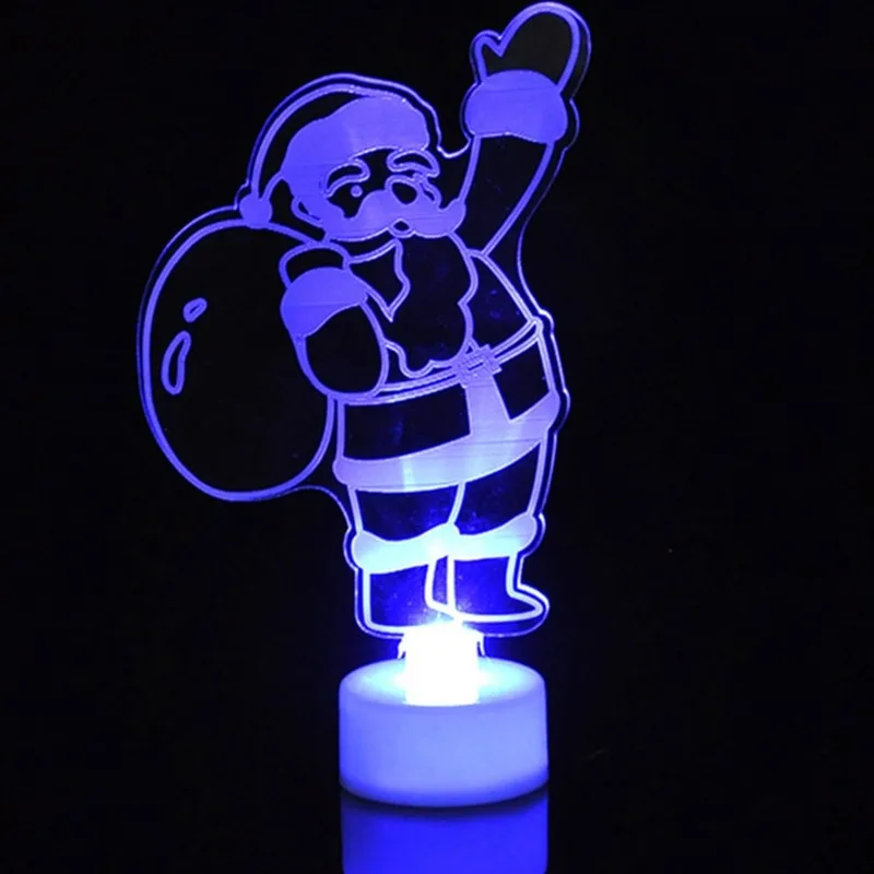 

1PC Acrylic Christmas Night Light Tree Snowman Santa Claus Ornaments Christmas Decorations For Home Accessories New Year