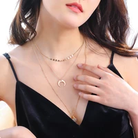 multilayered gold chain necklace accessories female bohemia personality natural freshwater irregular pearl pendant necklace