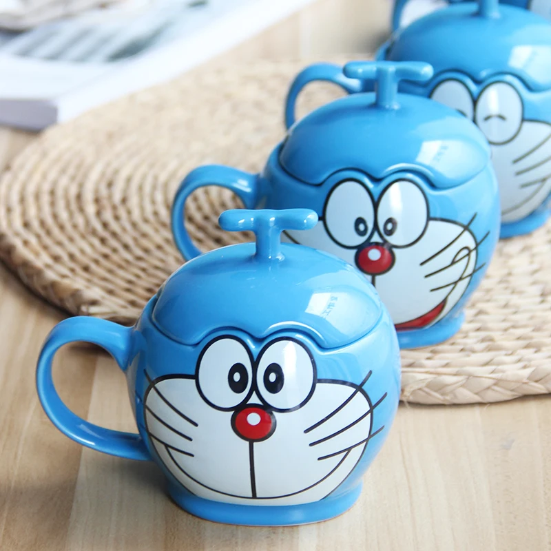 320 мл мультяшная керамическая кофейная кружка Jingle Cat с крышкой и ложкой домашняя