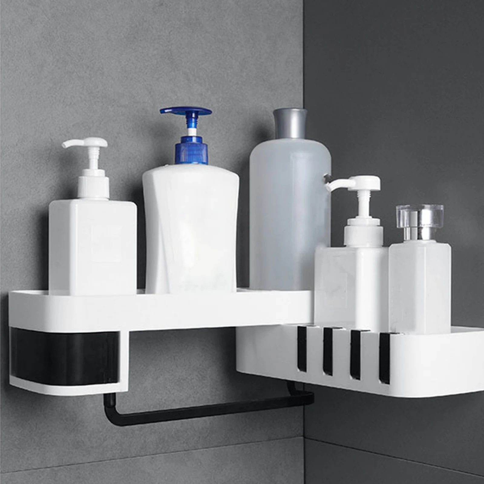 Полка для ванной комнаты угловая полка настенный набор аксессуаров с крючками