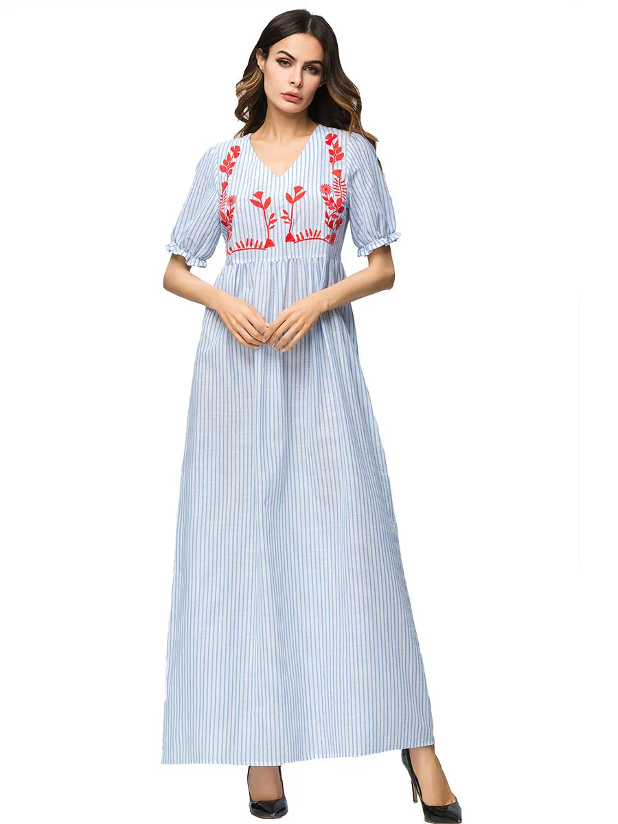 Женское мусульманское платье Кафтан в турецком арабском стиле с коротким