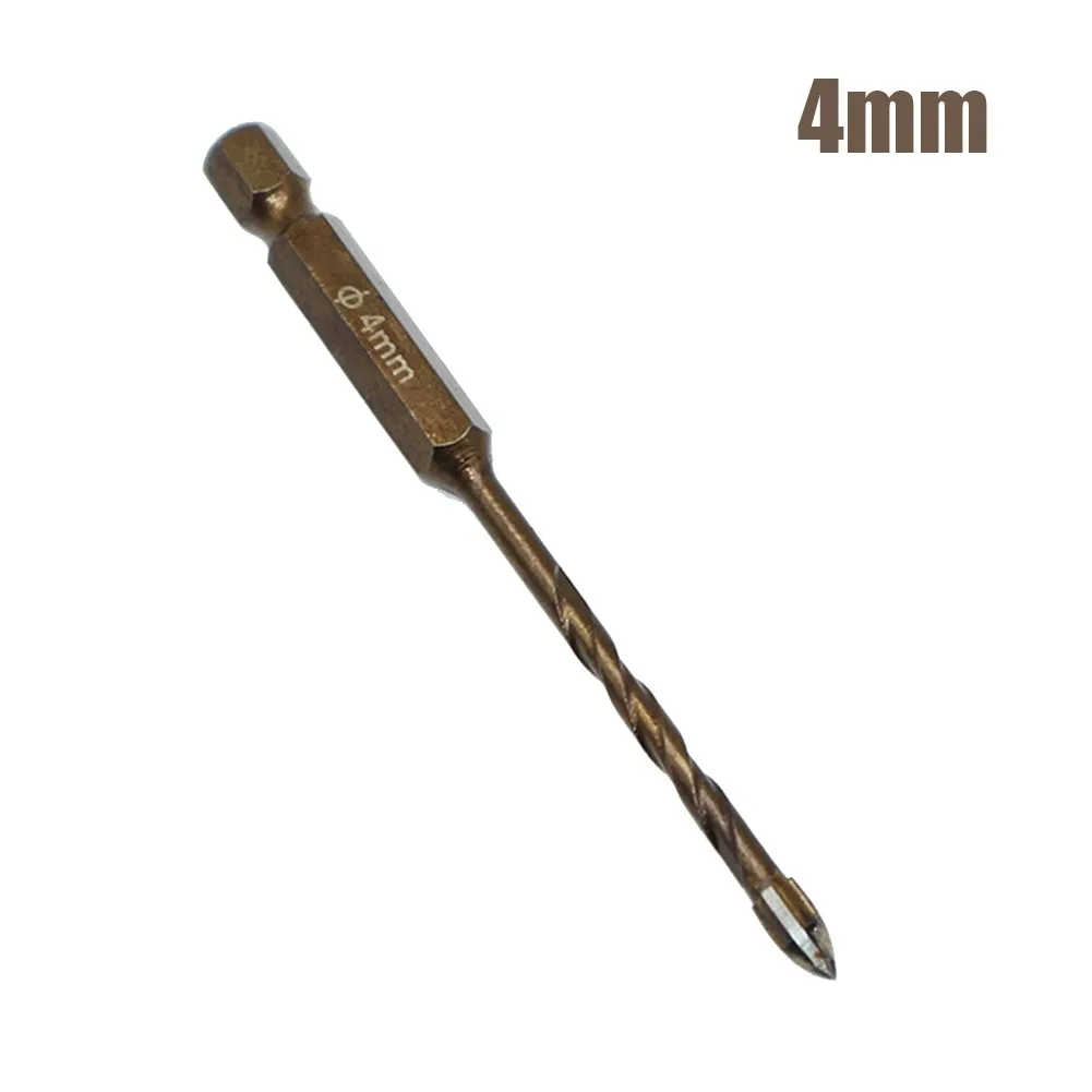 

Cross Hex Tile Glass Drill Bits 3-12mm Titanium Coated 4 Cutting Edges For Glass Ceramic Concrete Hole Opener Bit Tool